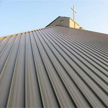metal roof on a church