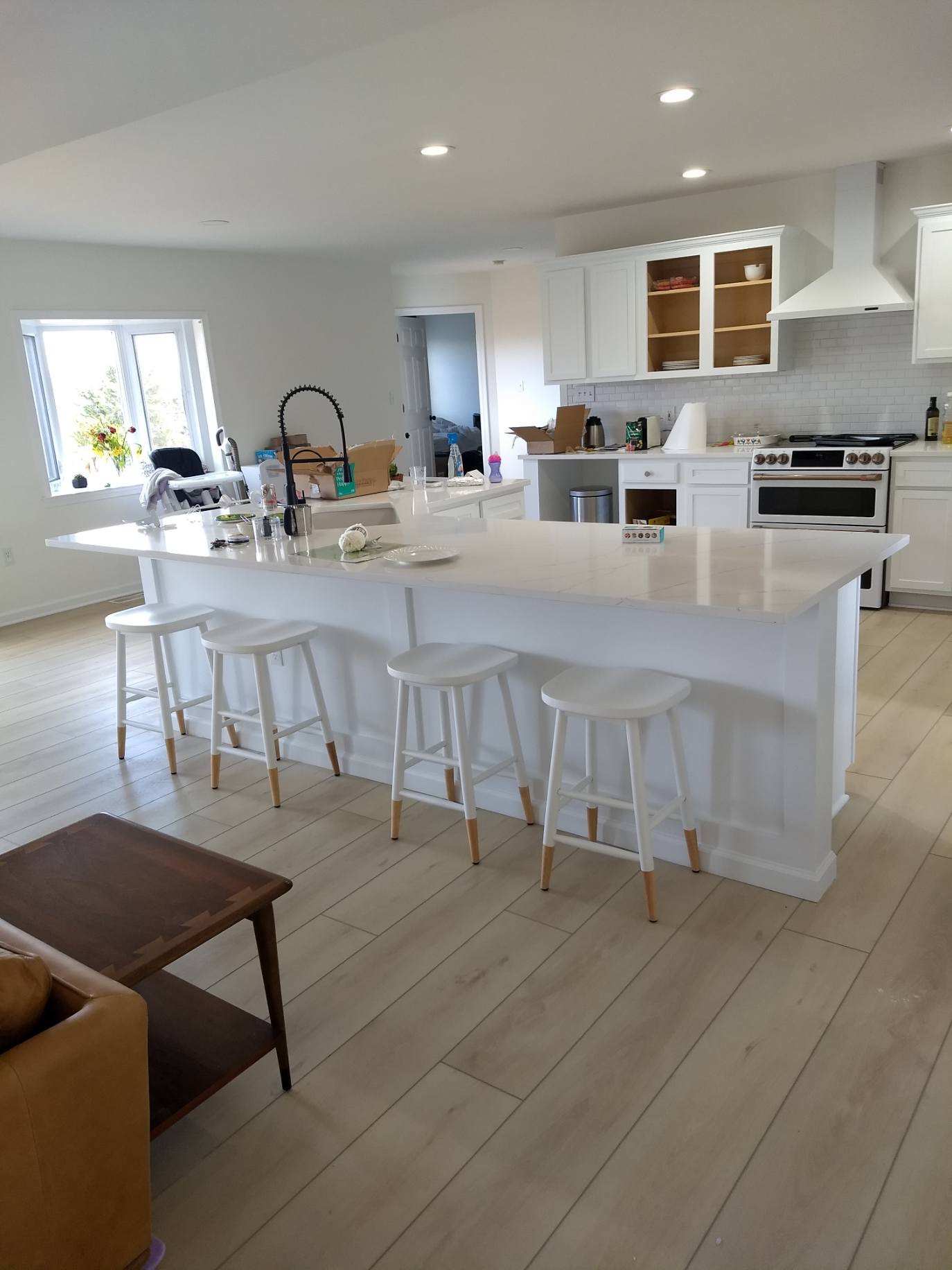 Contemporary White Kitchen Kitchen Remodel by Kellgard General Contracting project photo